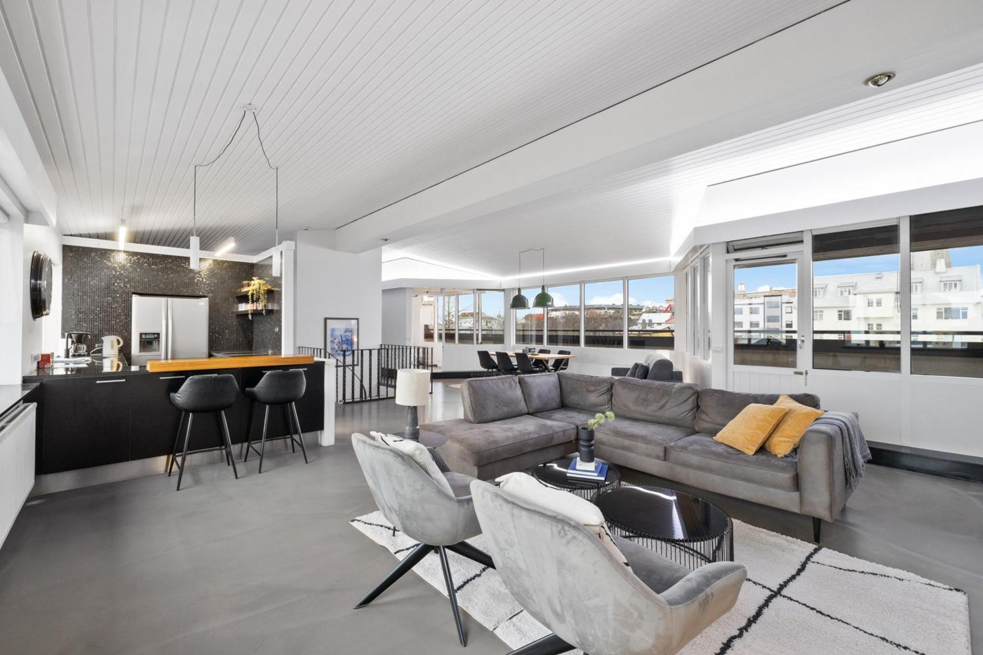 Penthouse Apt On The Shopping Street-Free Parking Reykjavík Esterno foto
